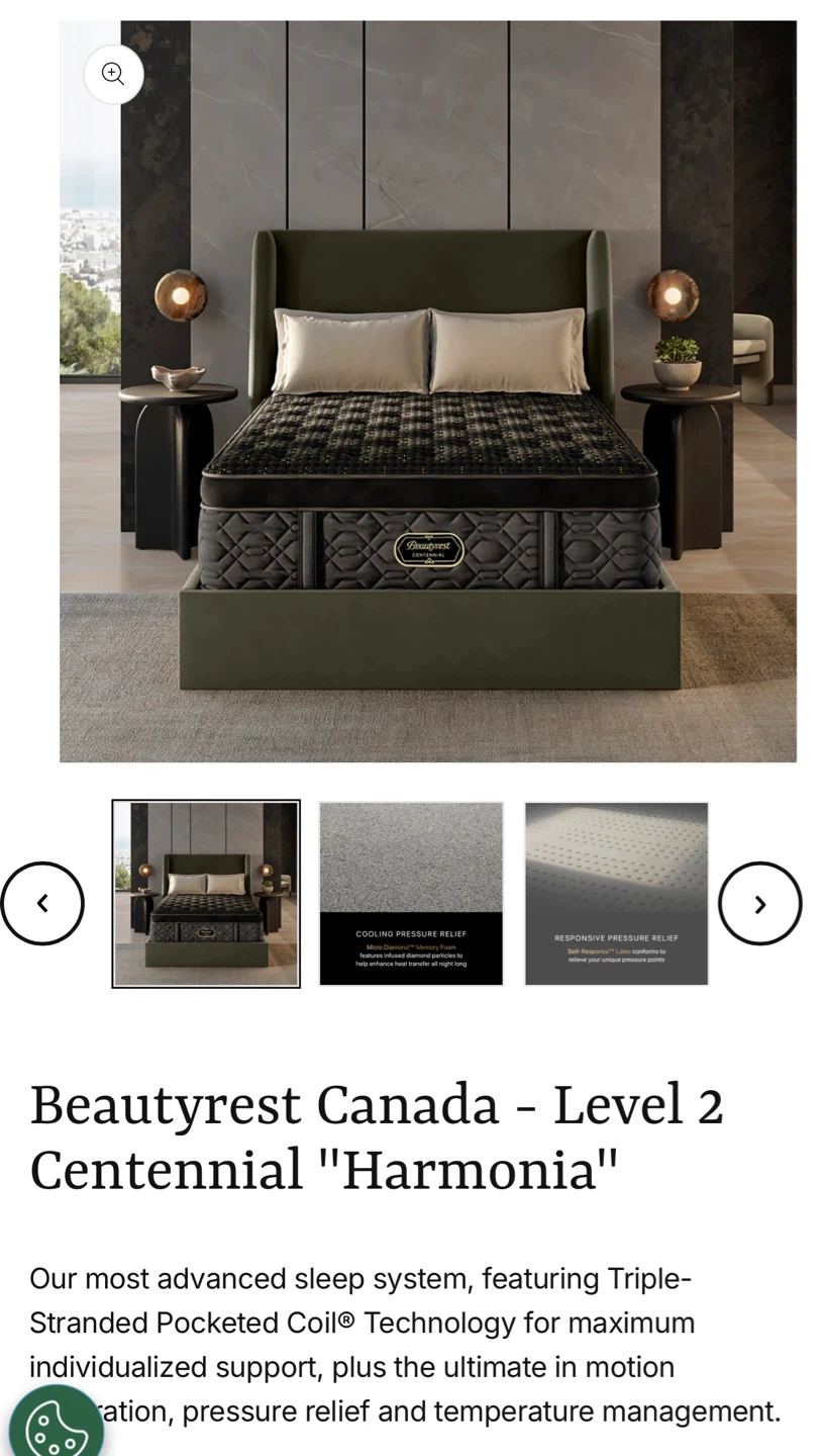 Beautyrest Canada - KING Level 2 Centennial "Harmonia" Mattress