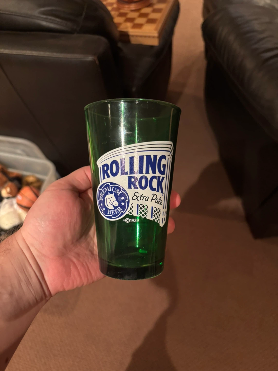 6 x  Rolling Rock Extra Pale Beer Glass cups - photo 2