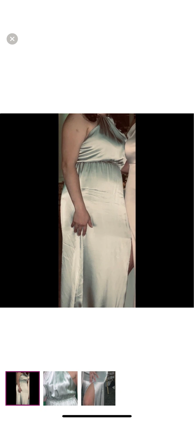 Satin Maxi Dress with Rhinestone Belt