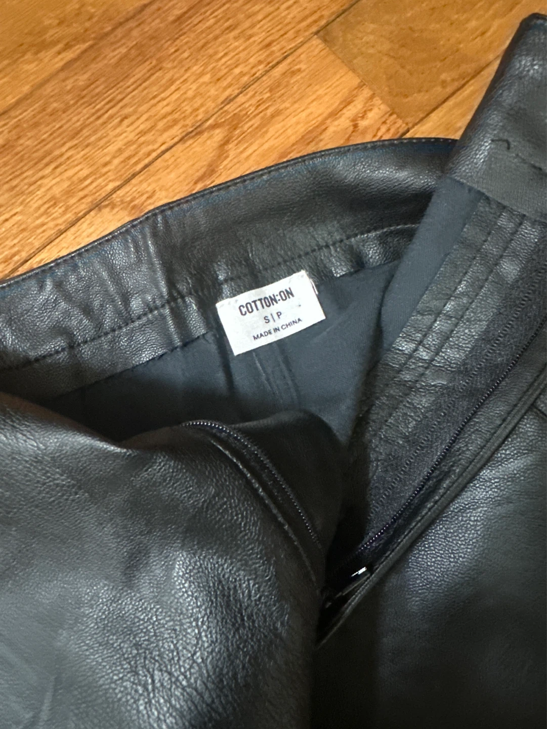Cotton On Black Faux Leather Skirt Size S - photo 2