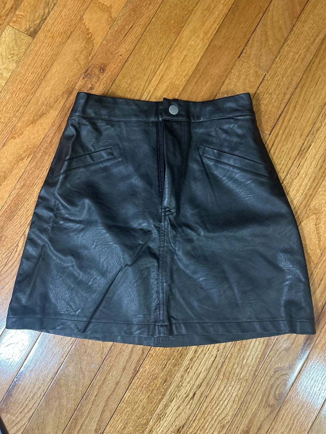Cotton On Black Faux Leather Skirt Size S
