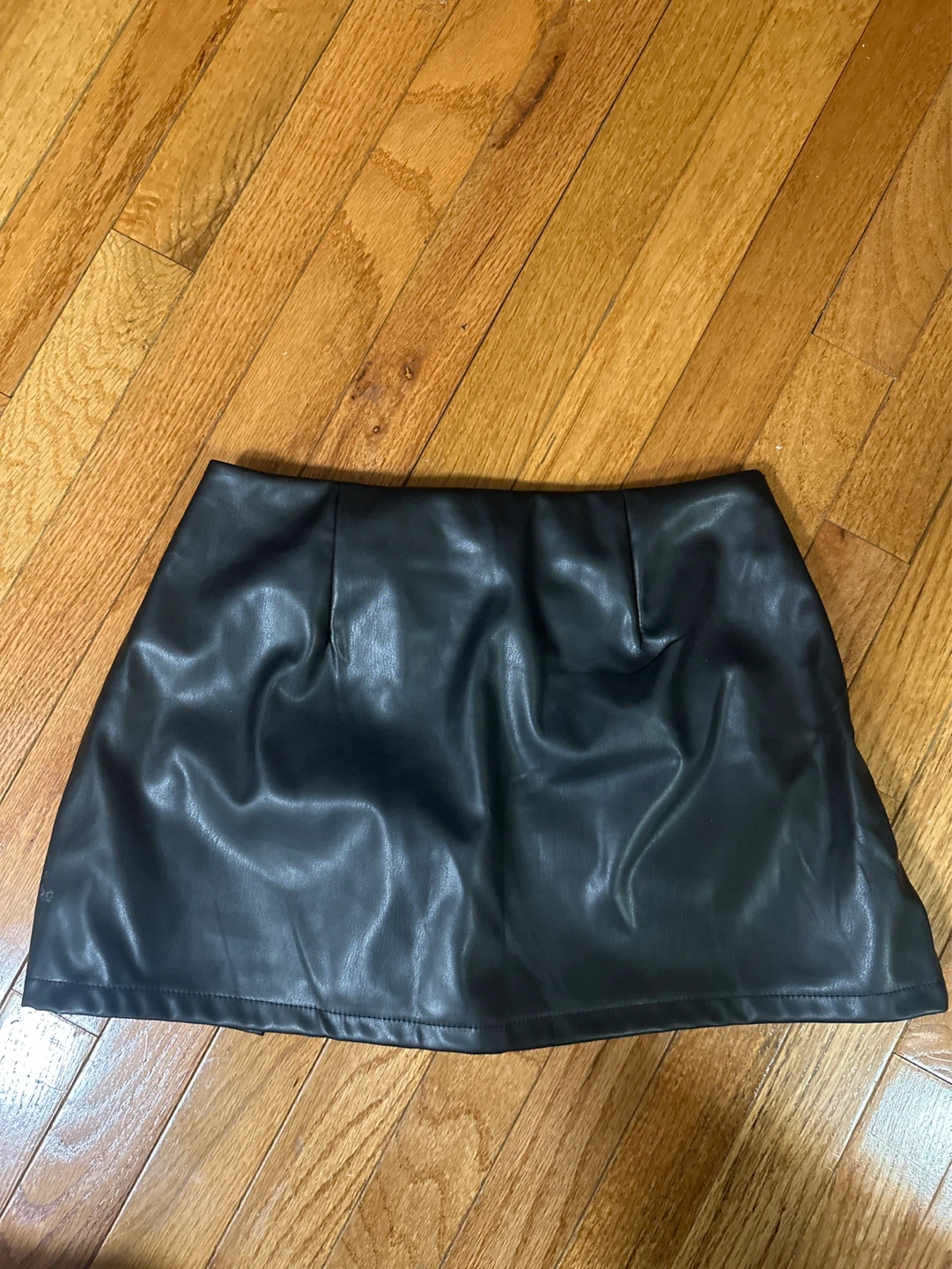 Fashion Nova Black Faux Leather Skort with Belt - photo 3