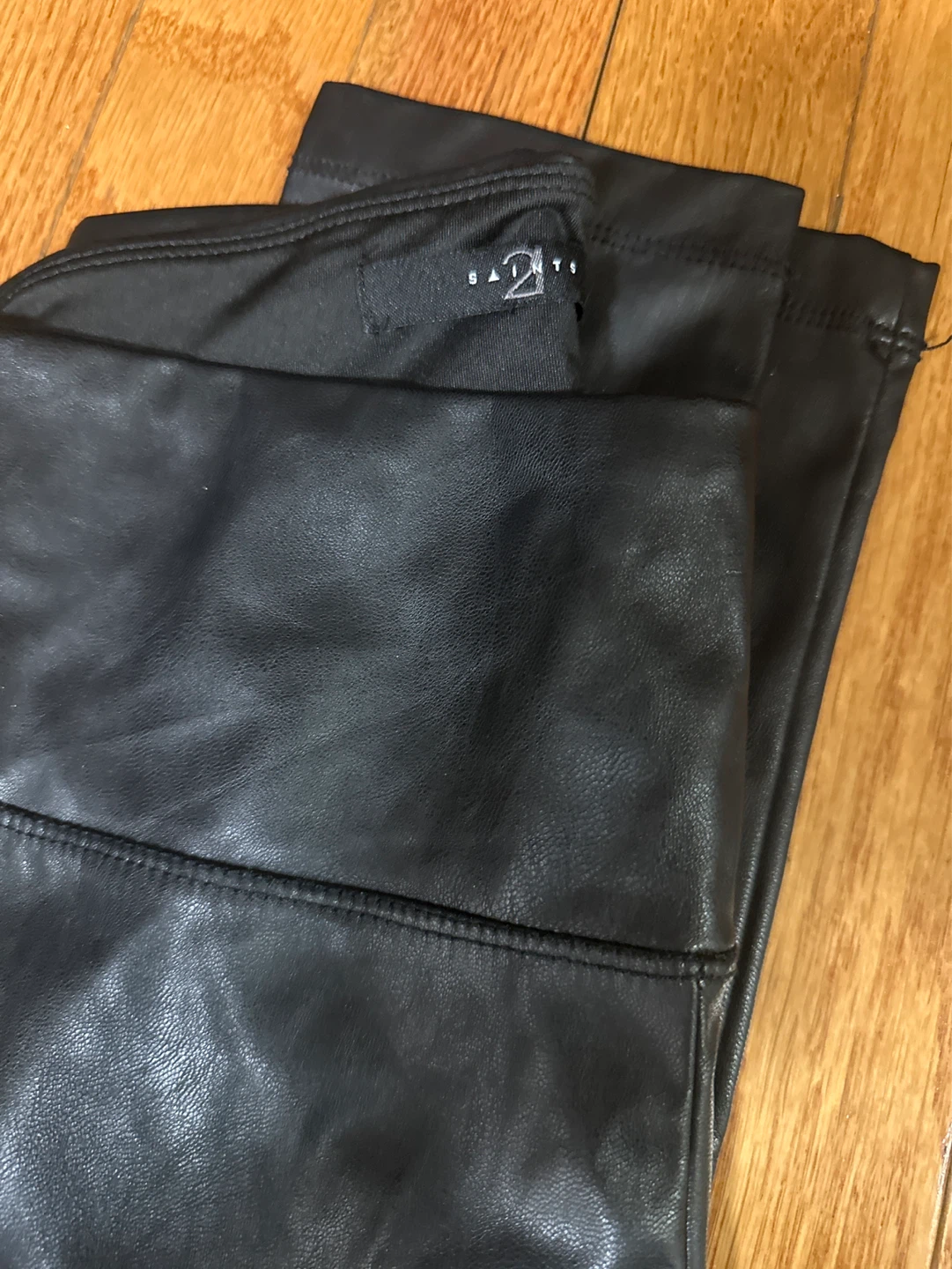 Black Faux Leather Leggings - photo 2