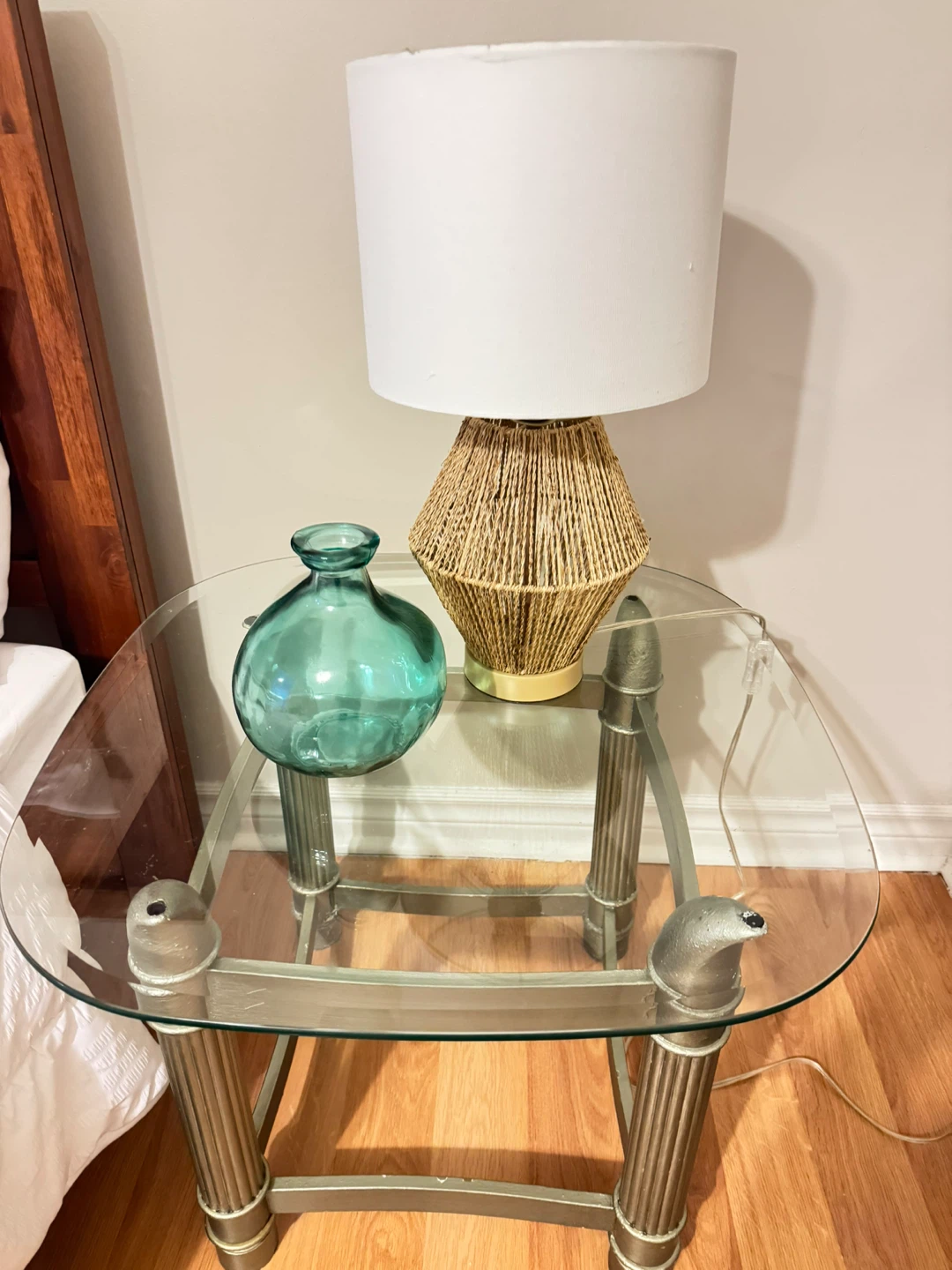 Queen Bed Frame Set (Structube) + 2 Glass Top Side Tables – OBO - photo 3