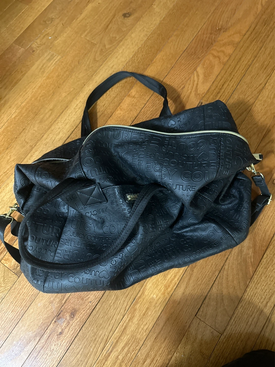 Juicy Couture Black Embossed Logo Duffle Bag