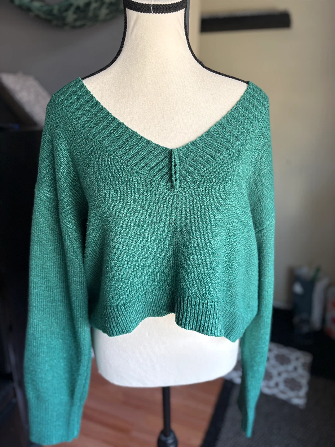 BDG Emerald Green Cropped Sweater