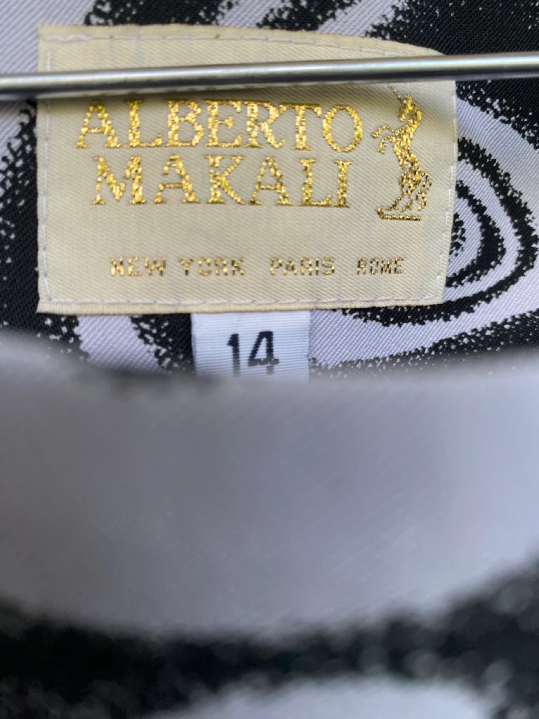 Alberto Makali Black & White Swirl Pattern Dress Size 14 - photo 2