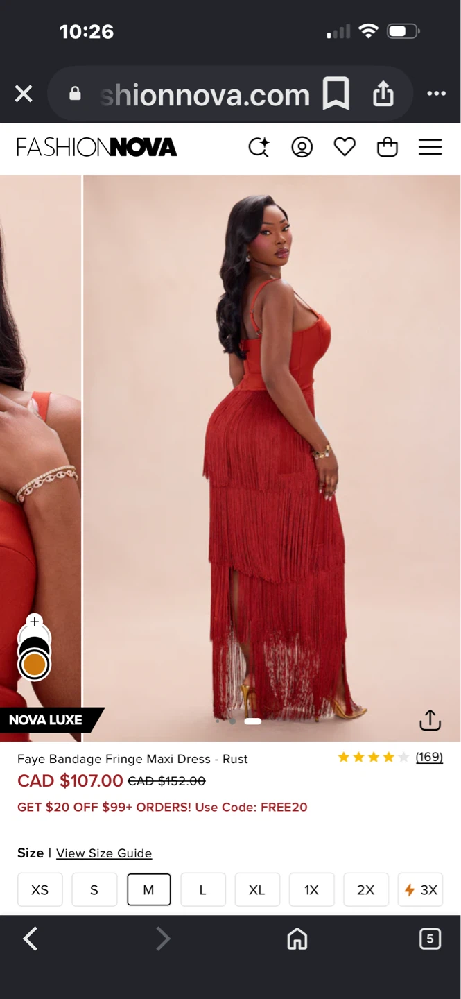 Fashion Nova Faye Bandage Fringe Maxi Dress - Rust - photo 3