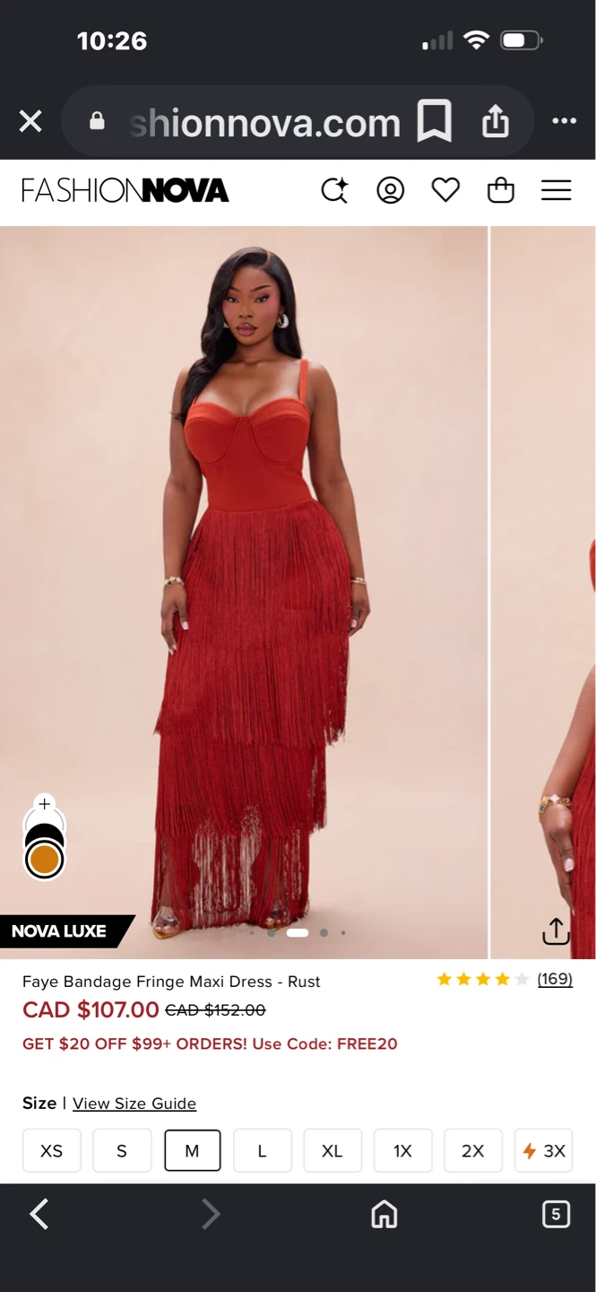 Fashion Nova Faye Bandage Fringe Maxi Dress - Rust