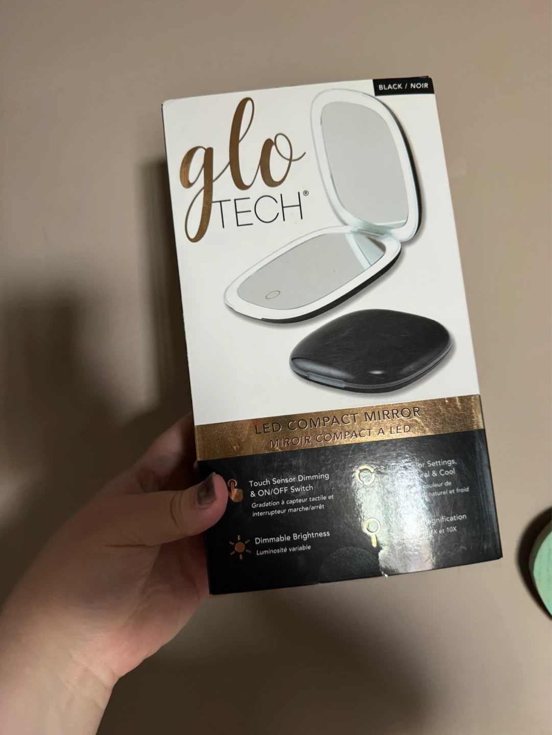 Glo Tech LED Compact Mirror - Black