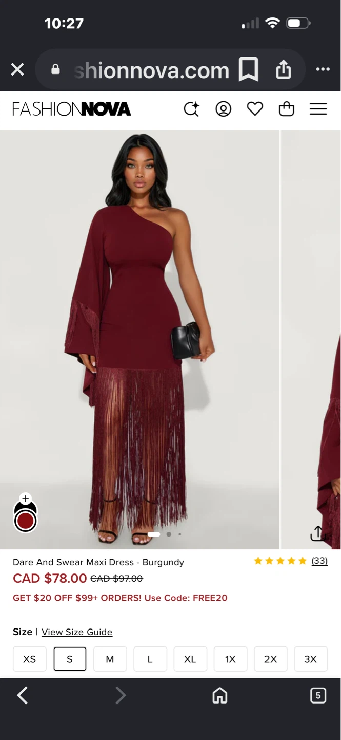 Fashion Nova Dare and Swear Maxi Dress - Burgundy Size 2X - photo 3