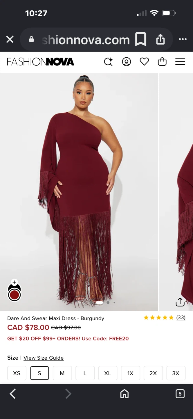 Fashion Nova Dare and Swear Maxi Dress - Burgundy Size 2X