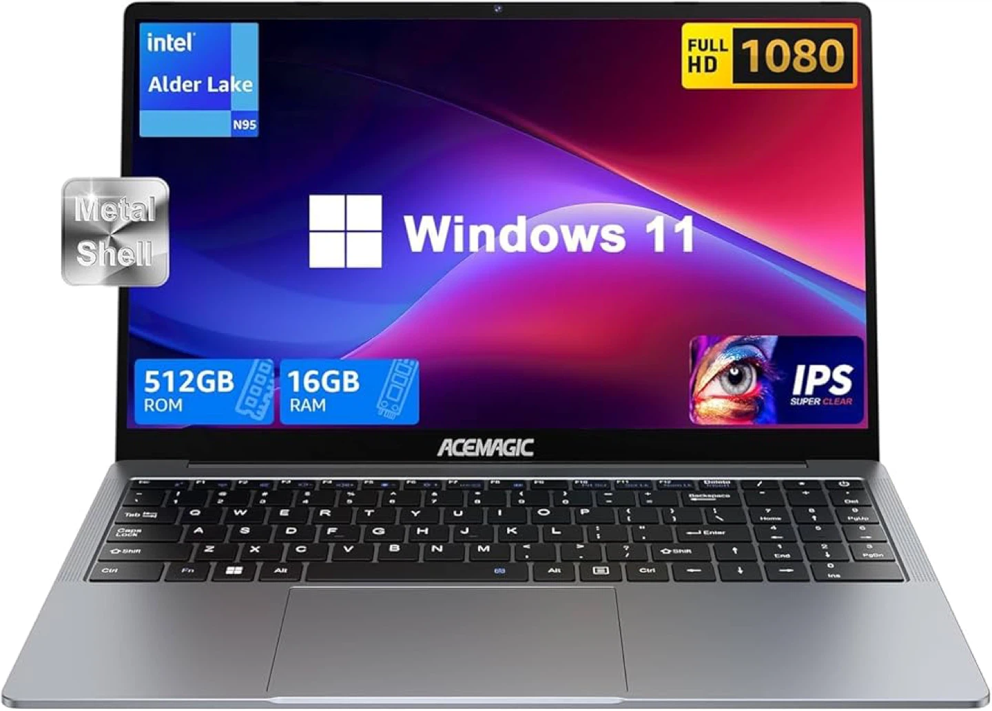 Laptop 15.6'' Intel Quad-Core N95 (3.4GHz) 16GB DDR4 512GB SSD