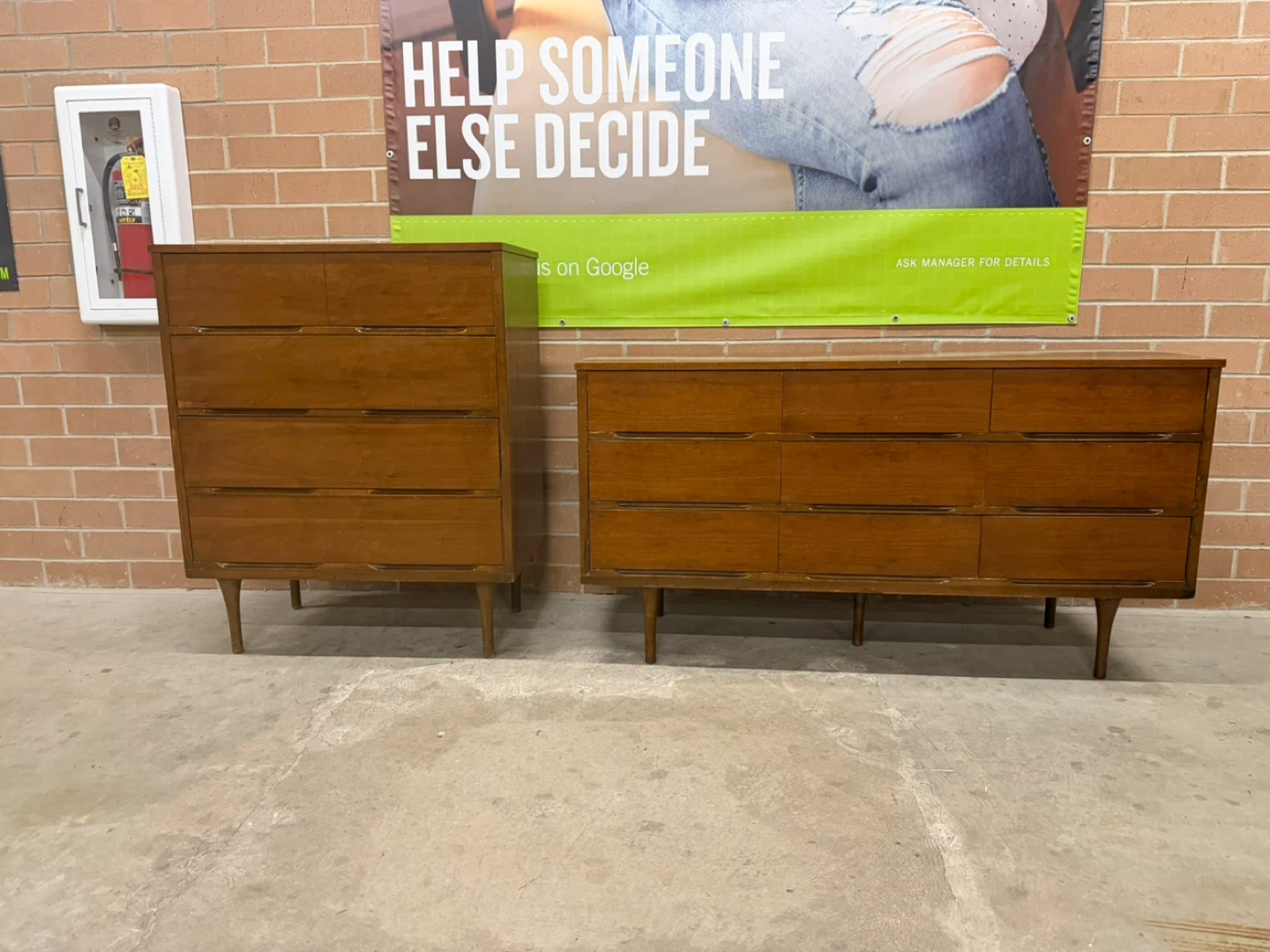 Mid-Century Modern Wood Dressers (Set of 2)