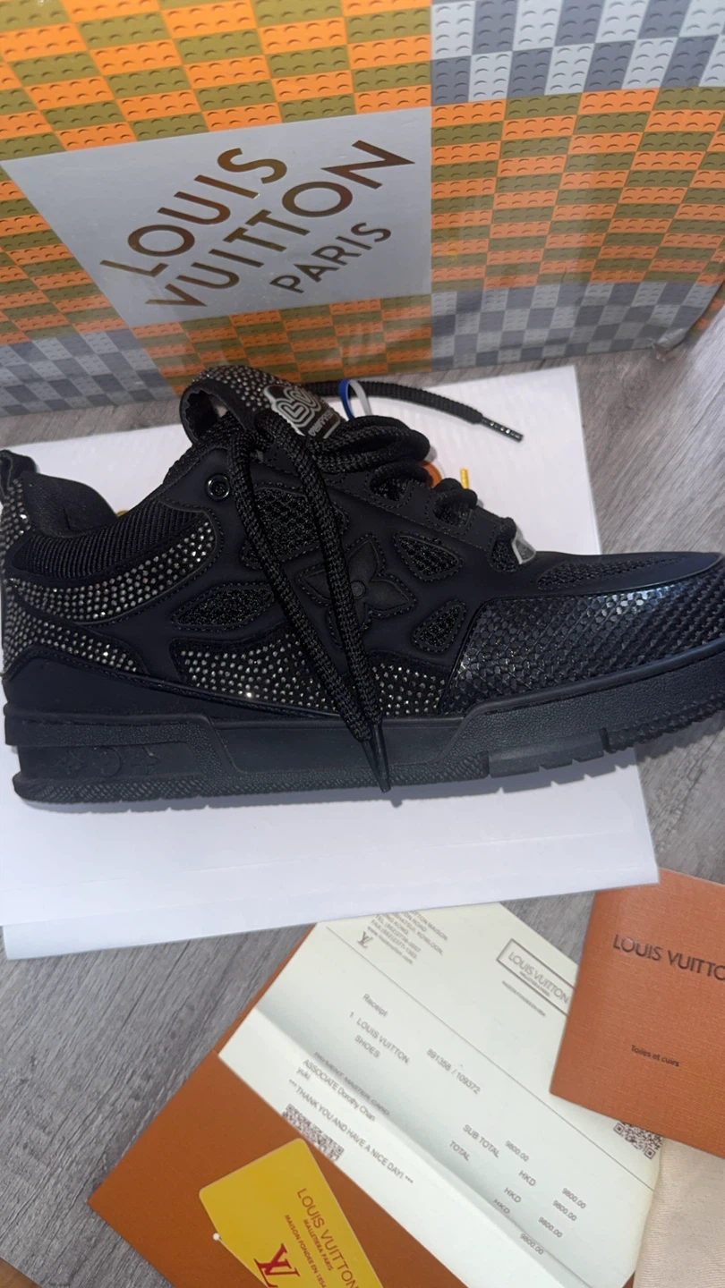 Louis Vuitton Black Rhinestone Sneakers