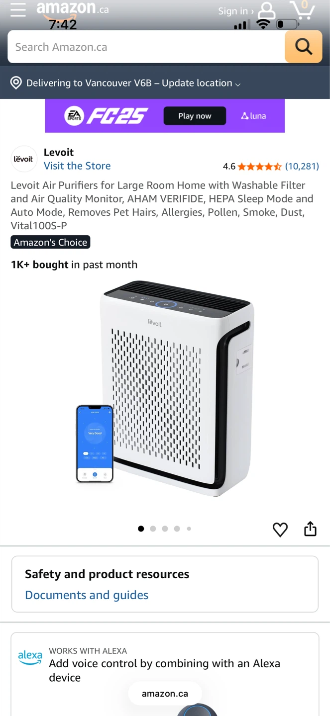 Levoit Air Purifier BRAND NEW IN BOX