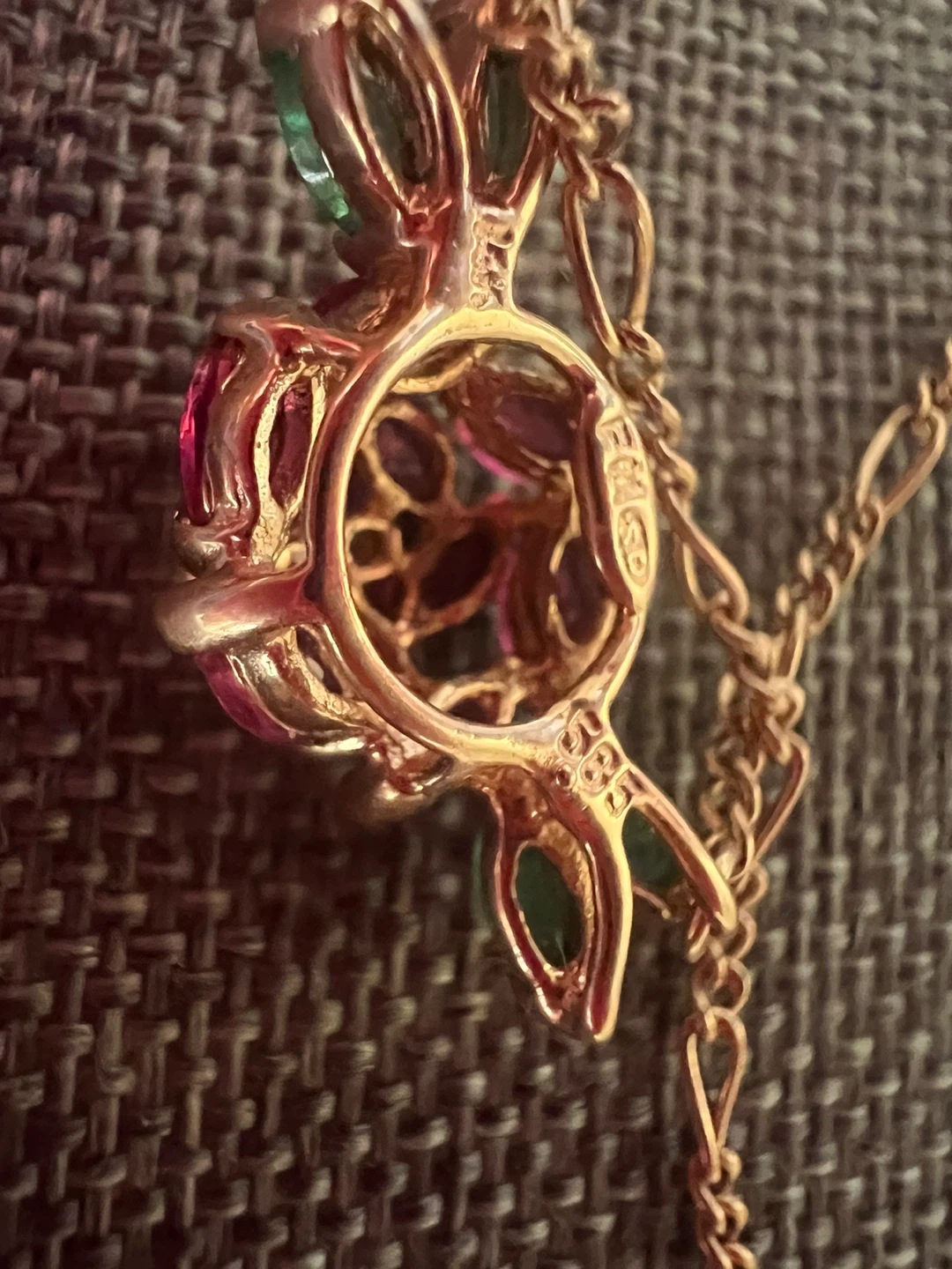 14 k Necklace with Rubies and Emeralds - photo 4