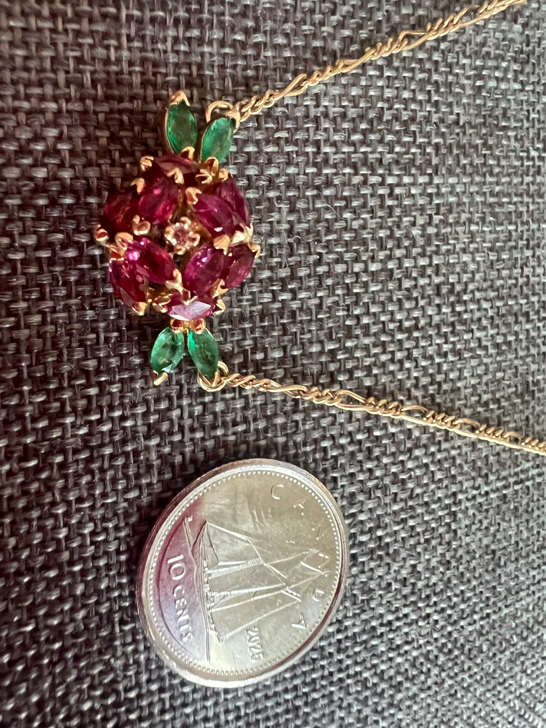 14 k Necklace with Rubies and Emeralds - photo 3