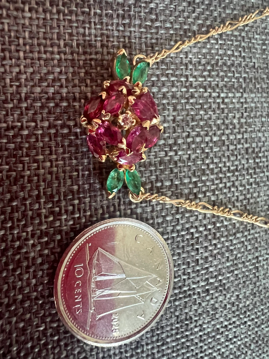14 k Necklace with Rubies and Emeralds - photo 5