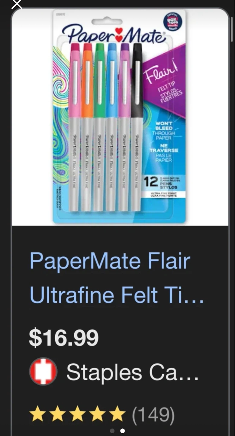 Paper Mate Flair Ultrafine Felt Tip Pens - 12 Pack - photo 2