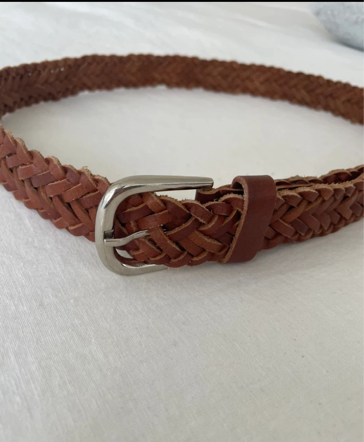 Genuine Leather Braided Belt - Size M - photo 4