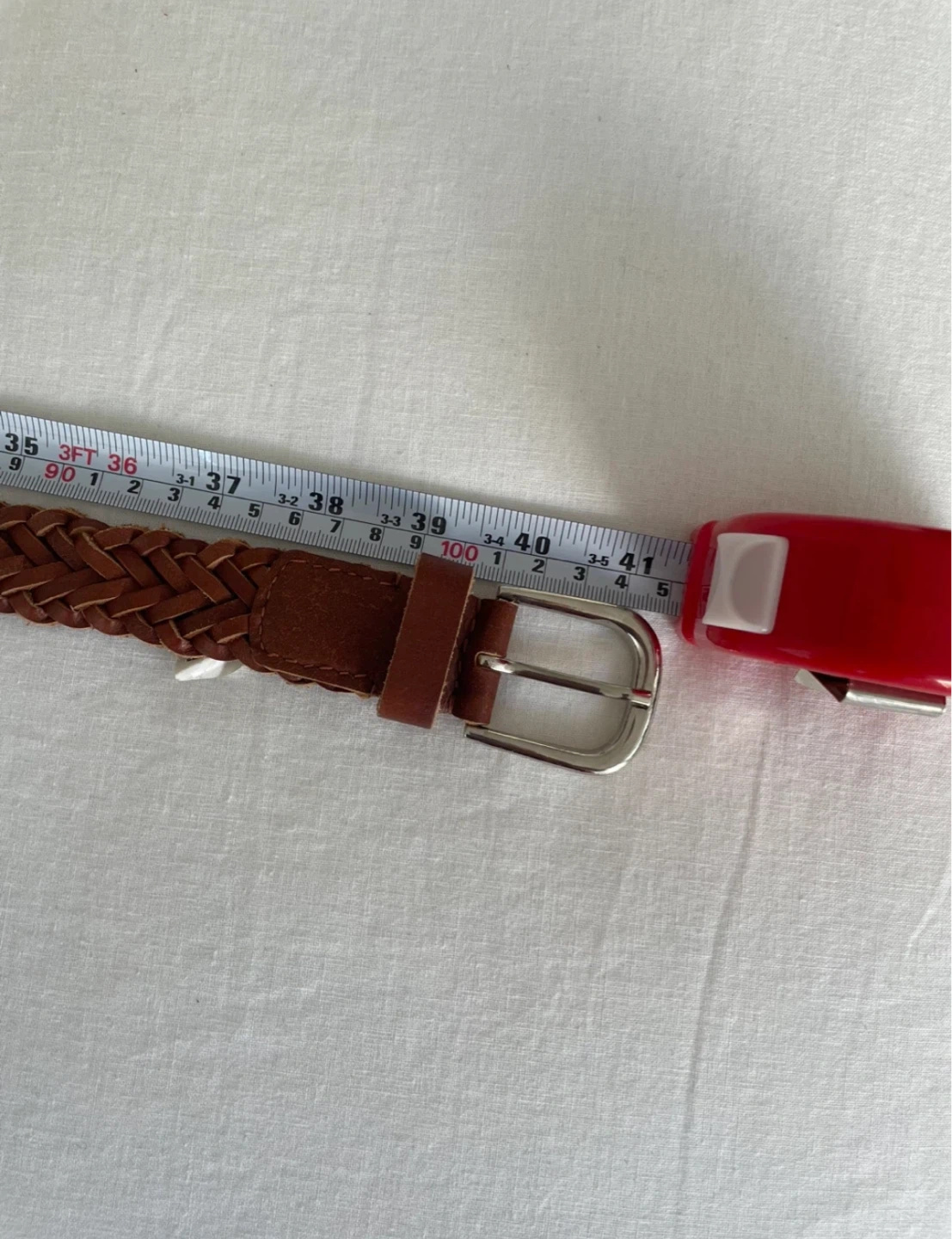 Genuine Leather Braided Belt - Size M - photo 3