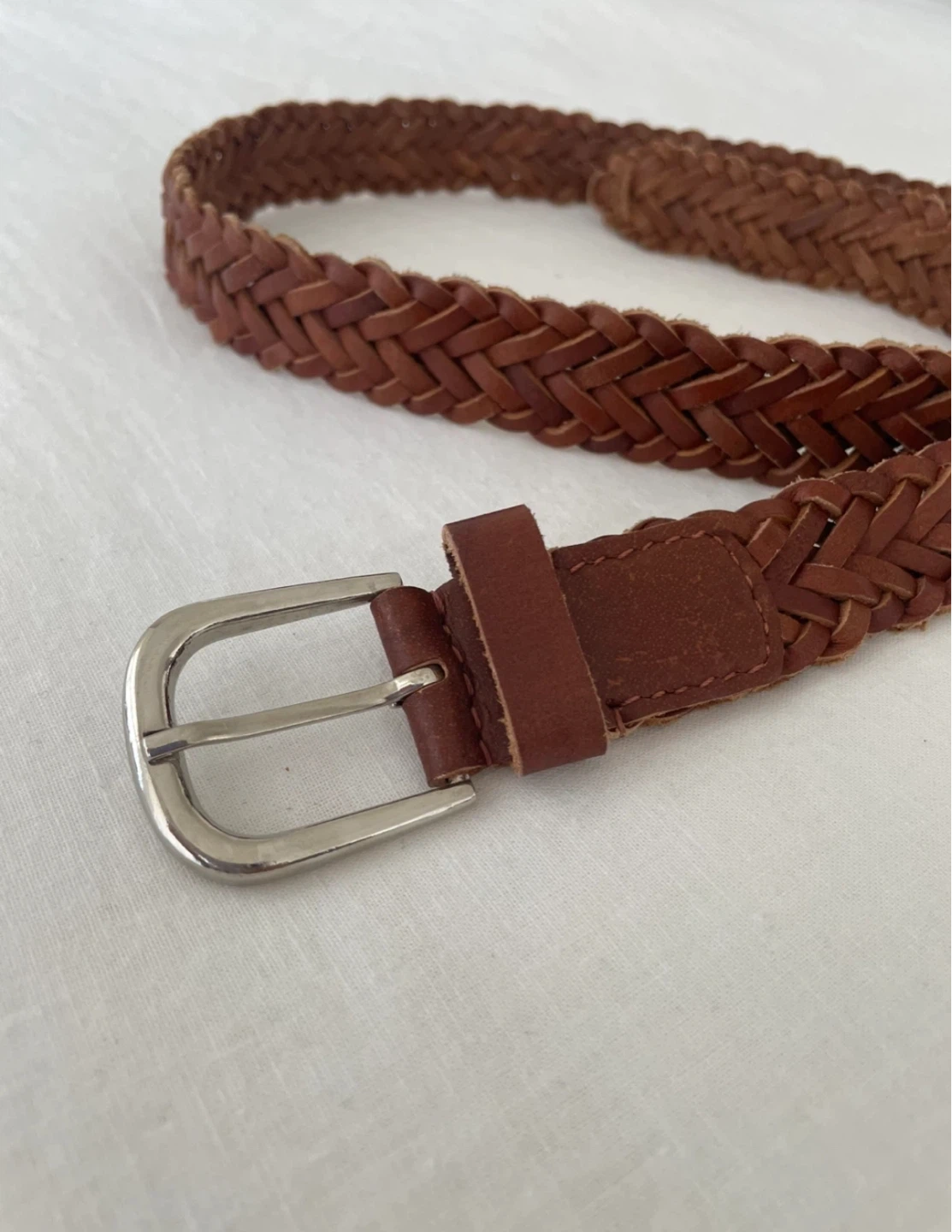 Genuine Leather Braided Belt - Size M
