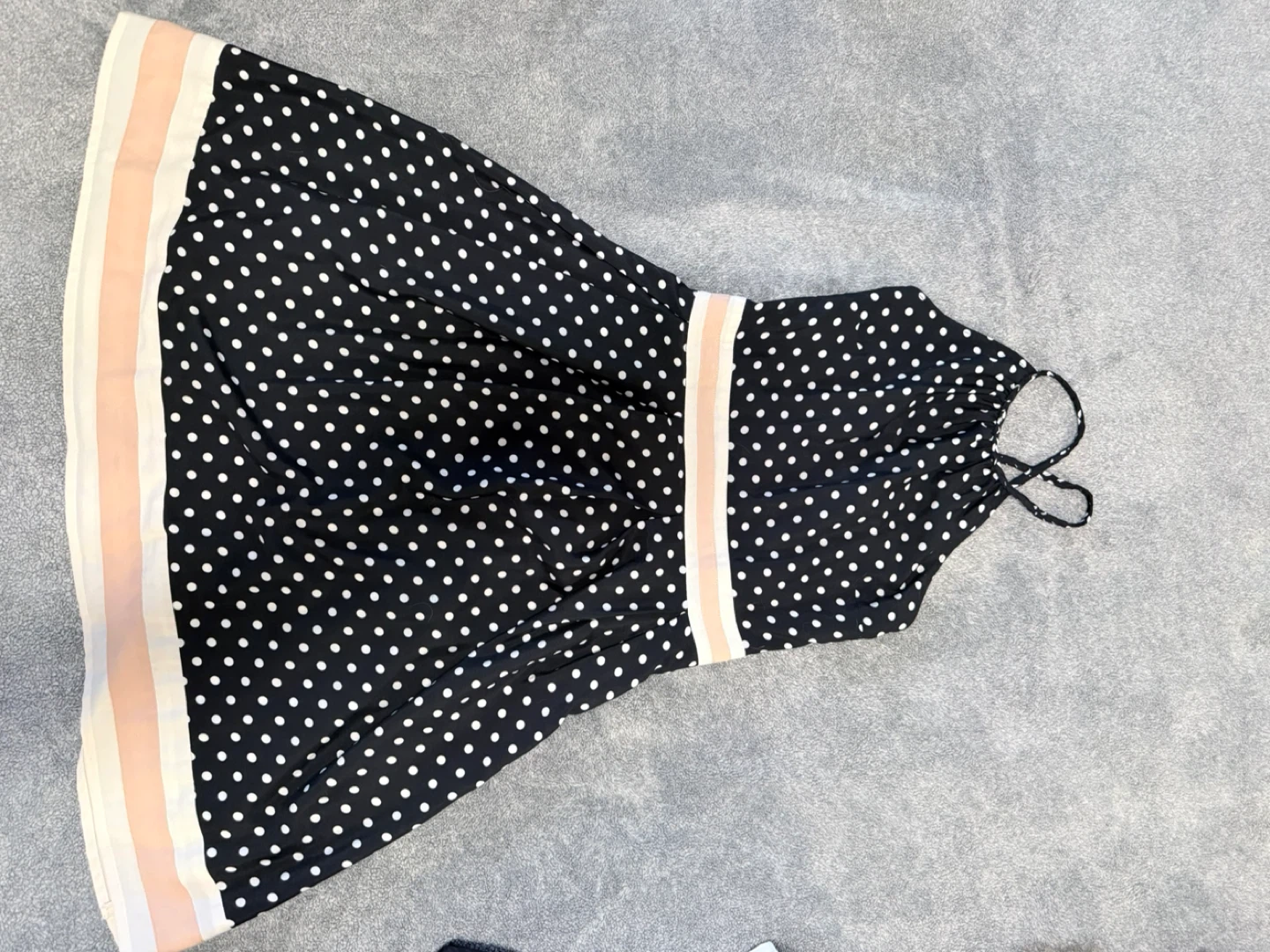 Black polka dot dress with pink and white stripes - photo 4