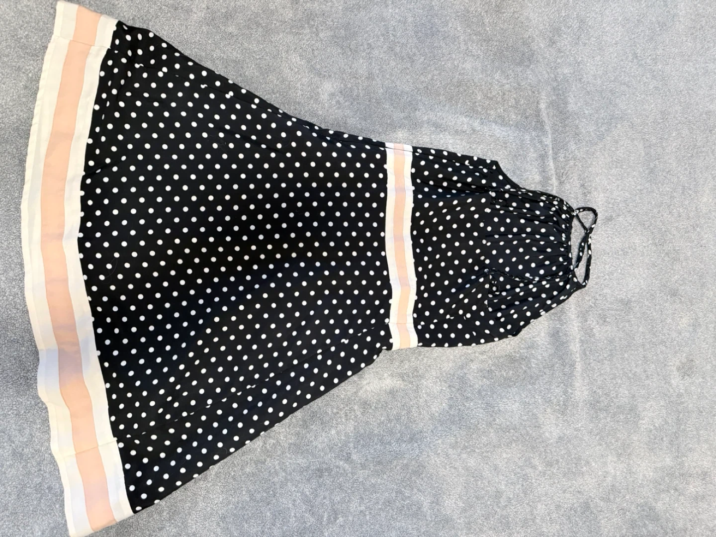 Black polka dot dress with pink and white stripes - photo 3