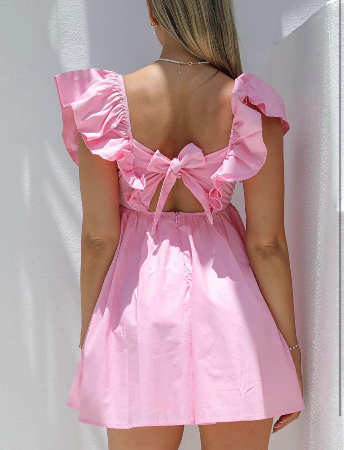 Pink Ruffle Sleeve Mini Dress - photo 2