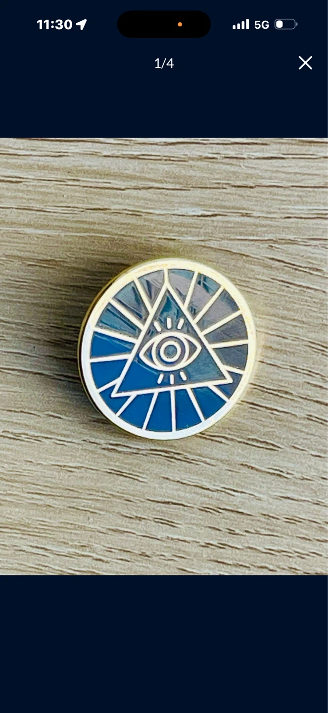 All-Seeing Eye Enamel Pin 1 1/8”D - photo 2