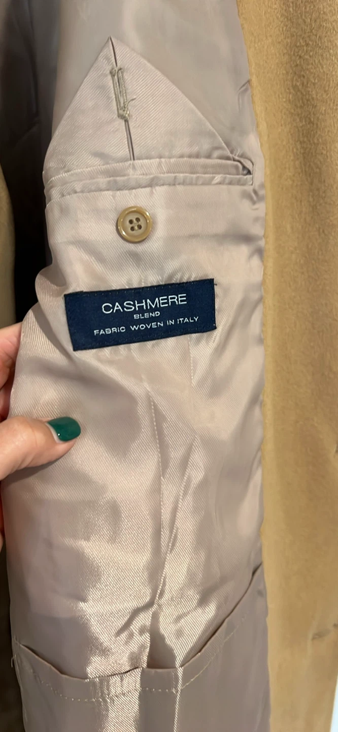 Camel Cashmere Blend Overcoat - photo 2