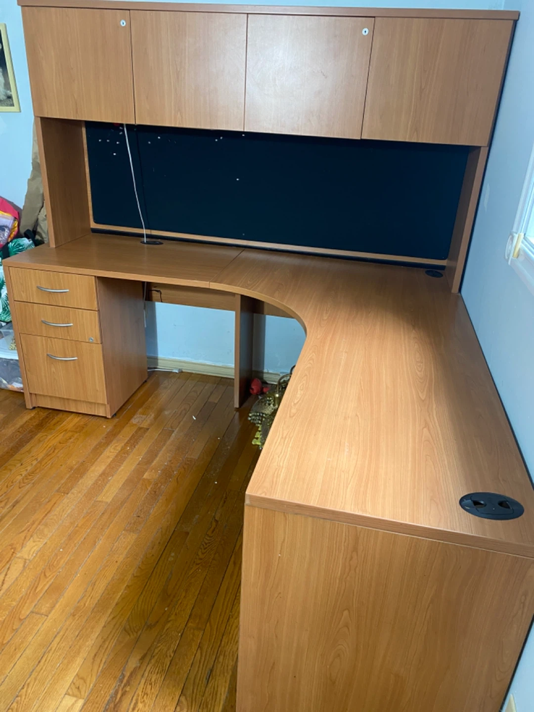 Large L-Shaped Wooden office desk - photo 2