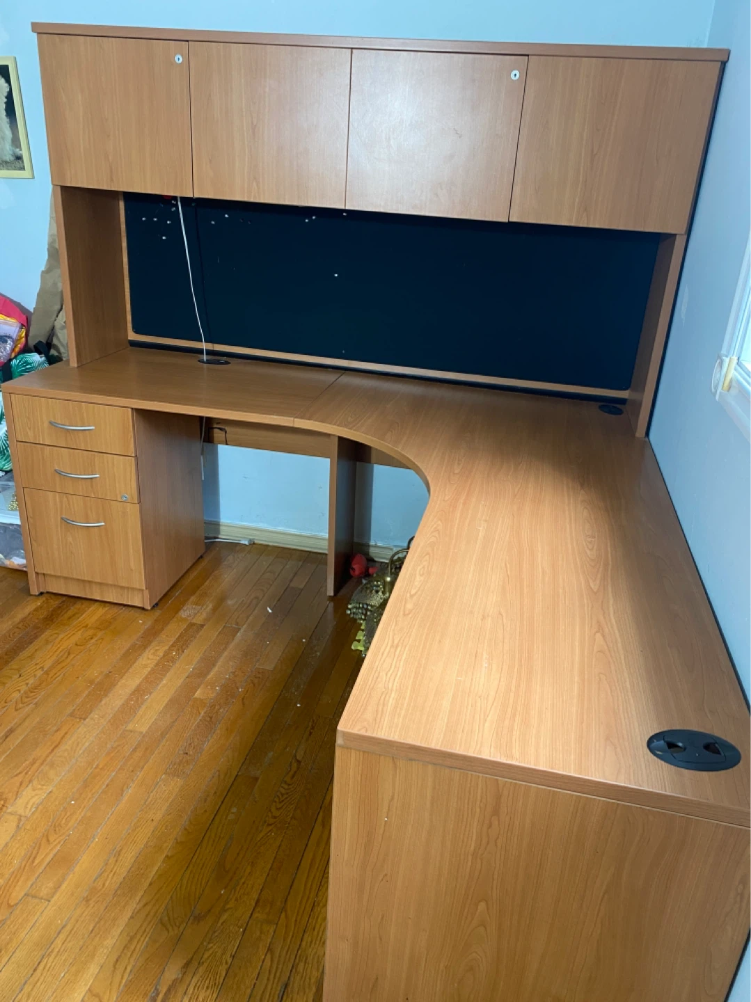 Large L-Shaped Wooden office desk