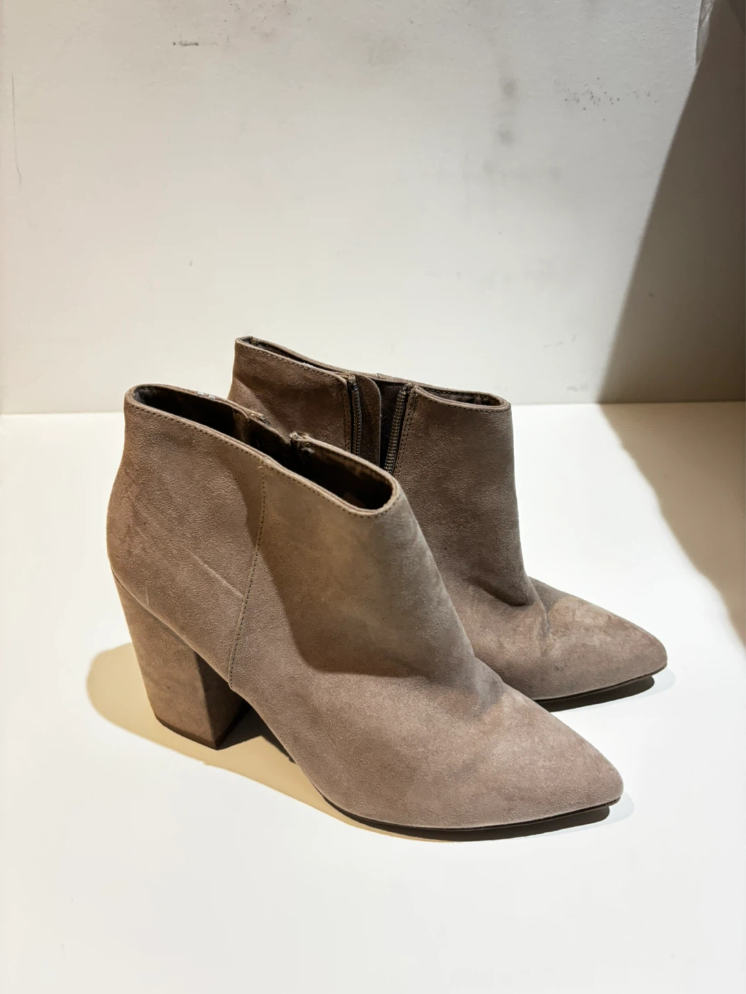 H&M Taupe Suede Ankle Booties