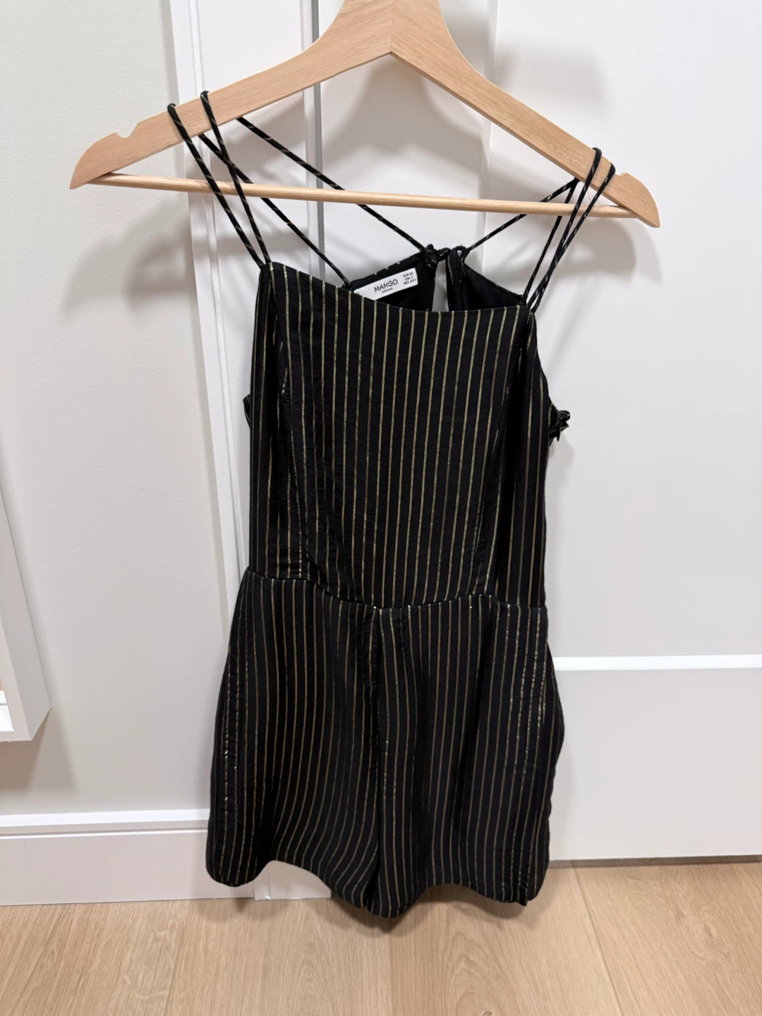 Mango Black and Gold Striped Romper - photo 2