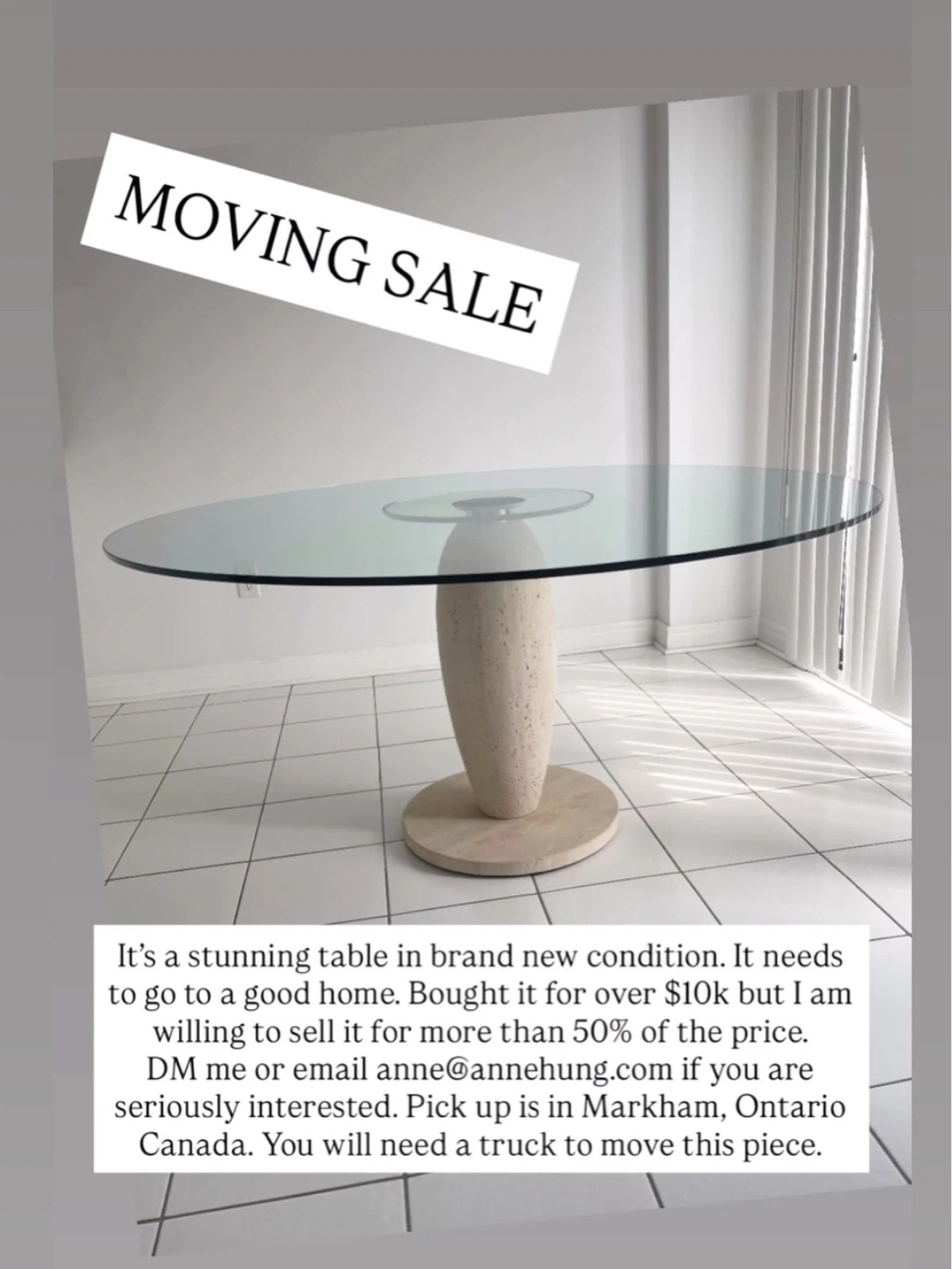 90's Italian Postmodern Style Travertine, Glass Top Dining Table - photo 3