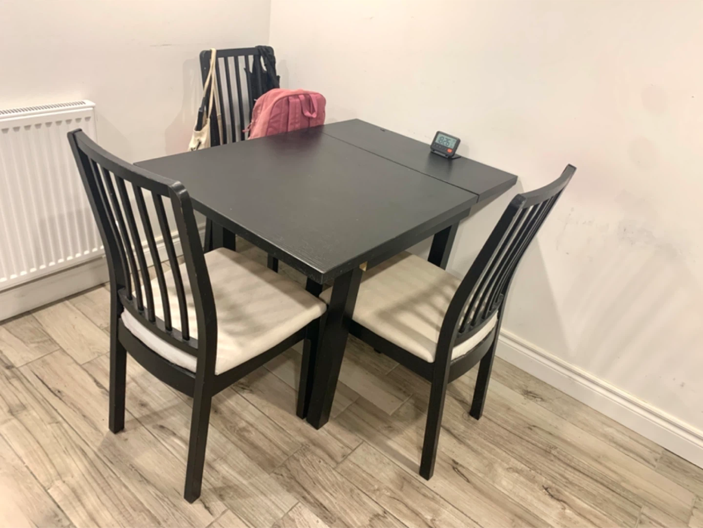 Black IKEA NORDVIKEN Extendable Dining Table Set with 3 Chairs