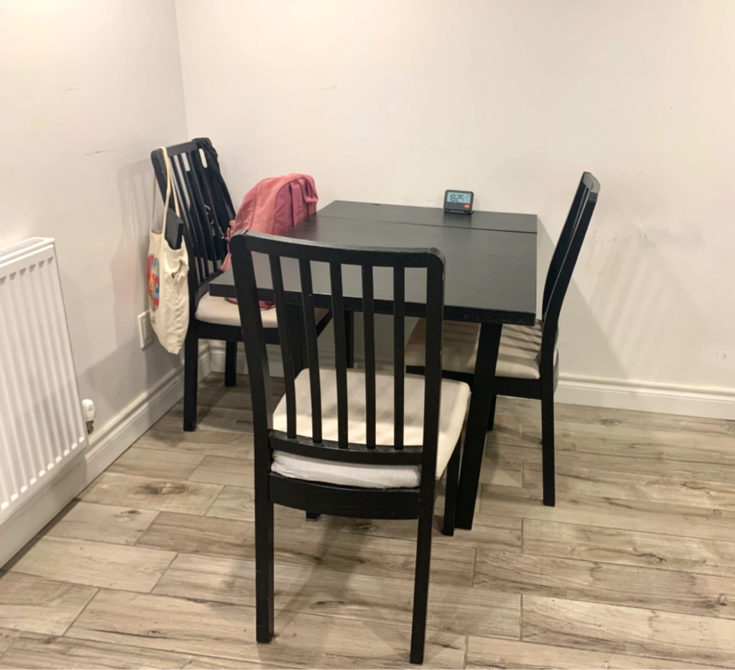 Black IKEA NORDVIKEN Extendable Dining Table Set with 3 Chairs - photo 4