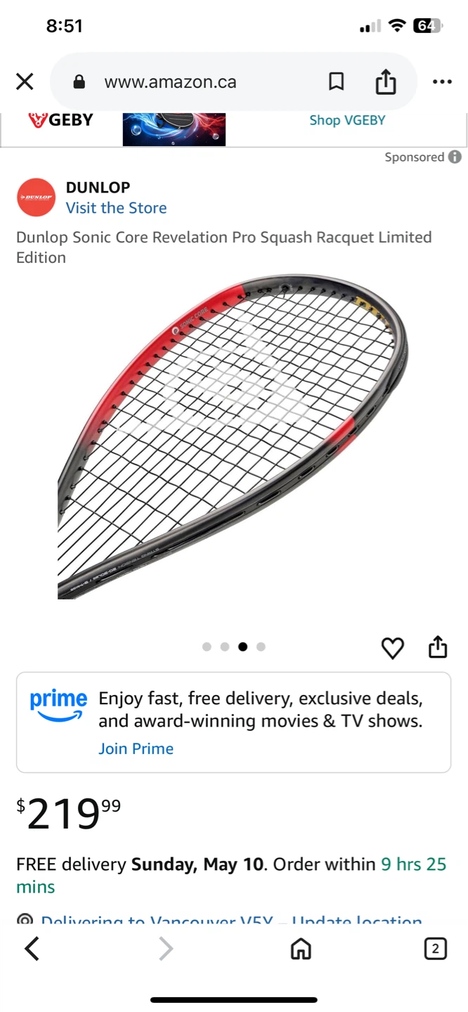 Dunlop Pro Exact Racquet with Cover - photo 3