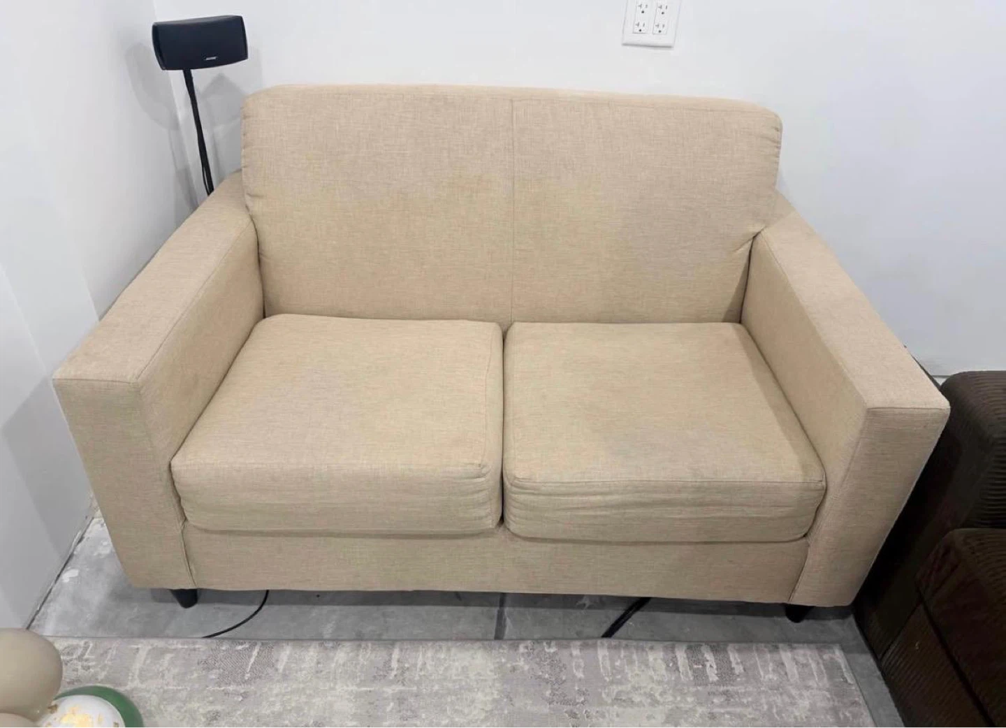 Beige Loveseat Sofa - photo 2