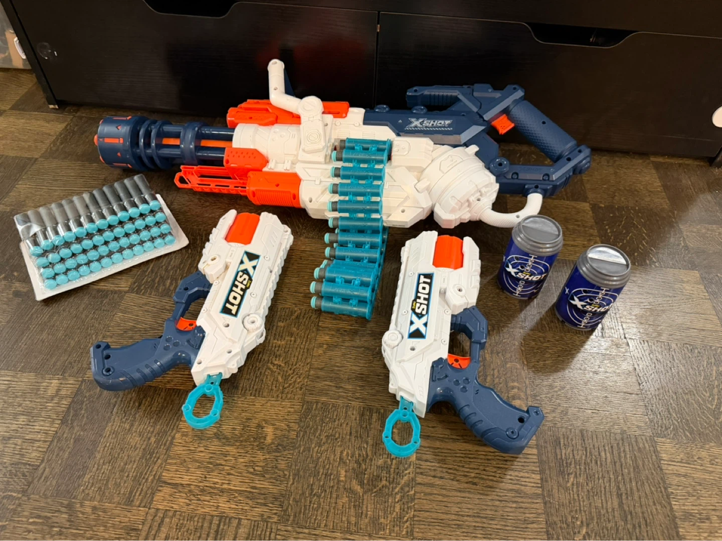 X-Shot Blaster Toy Set with Darts and Cans