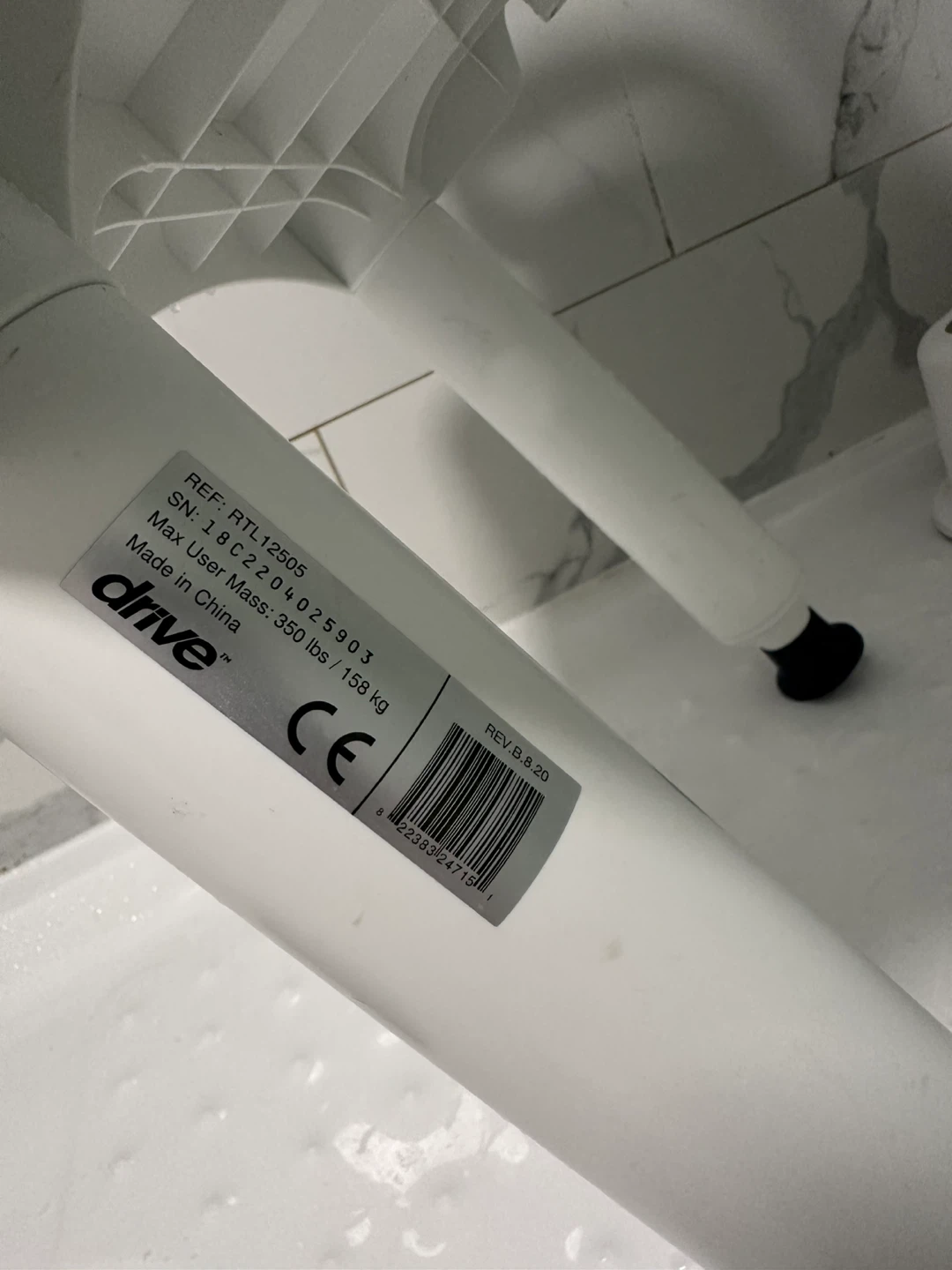 Drive Medical RTL12505 Handicap Bathroom Bench White - photo 3
