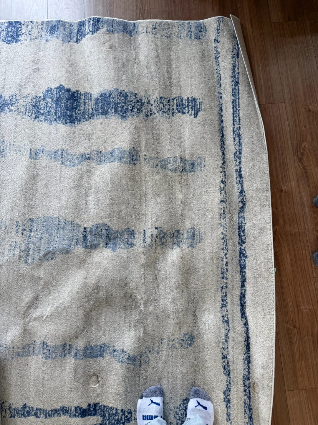 Area Rug with Blue Abstract Design
