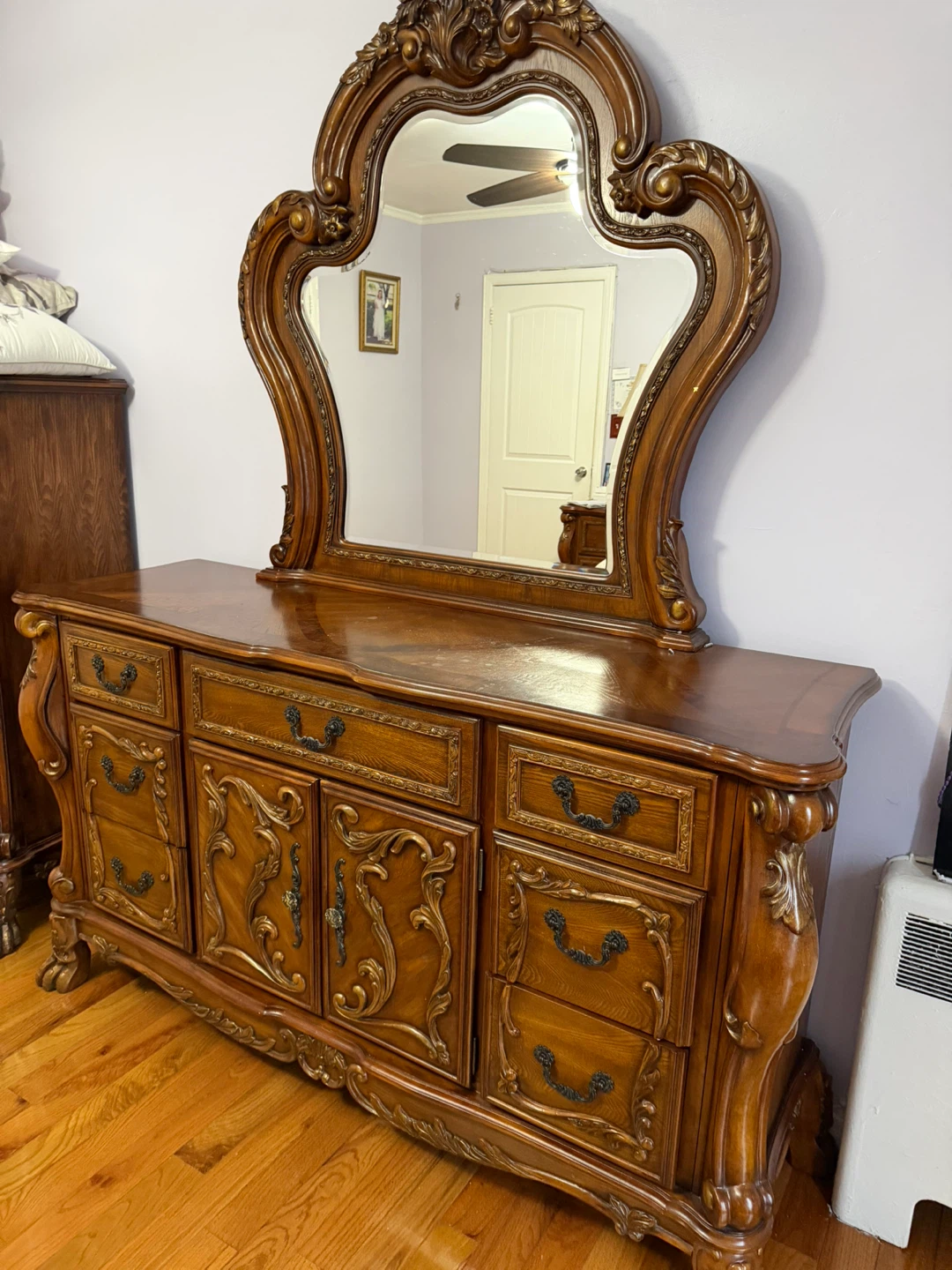 Wooden Brown Dresser With Mirror - photo 2