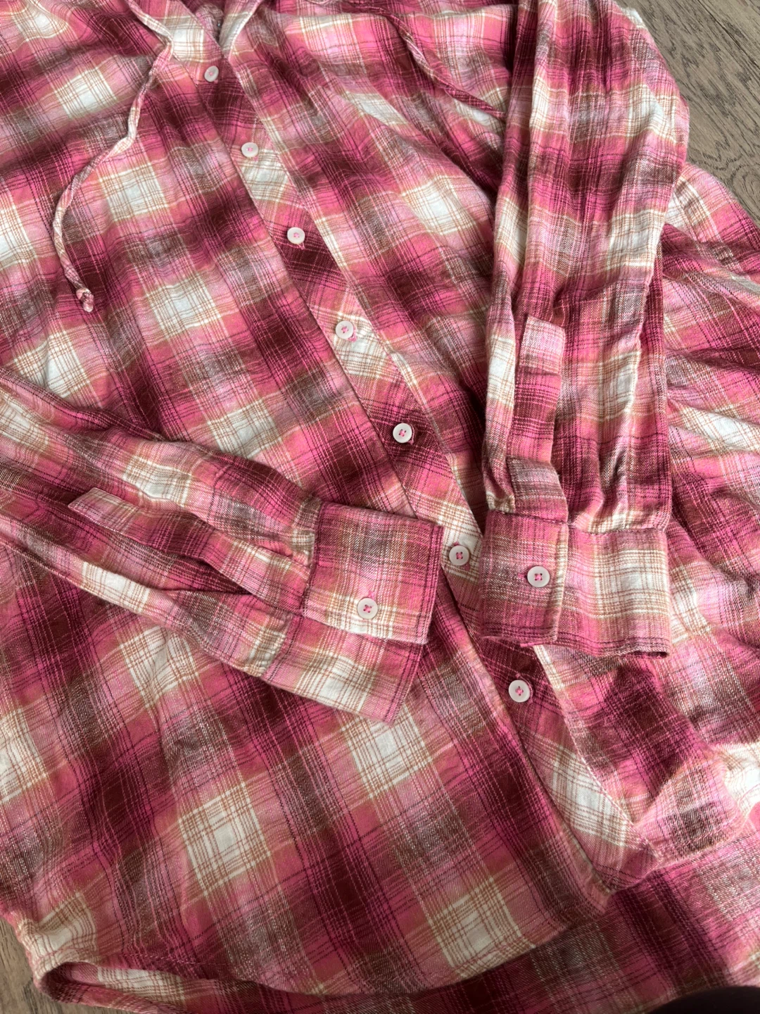 Aerie Plaid Hooded Button-Up Shirt - photo 4