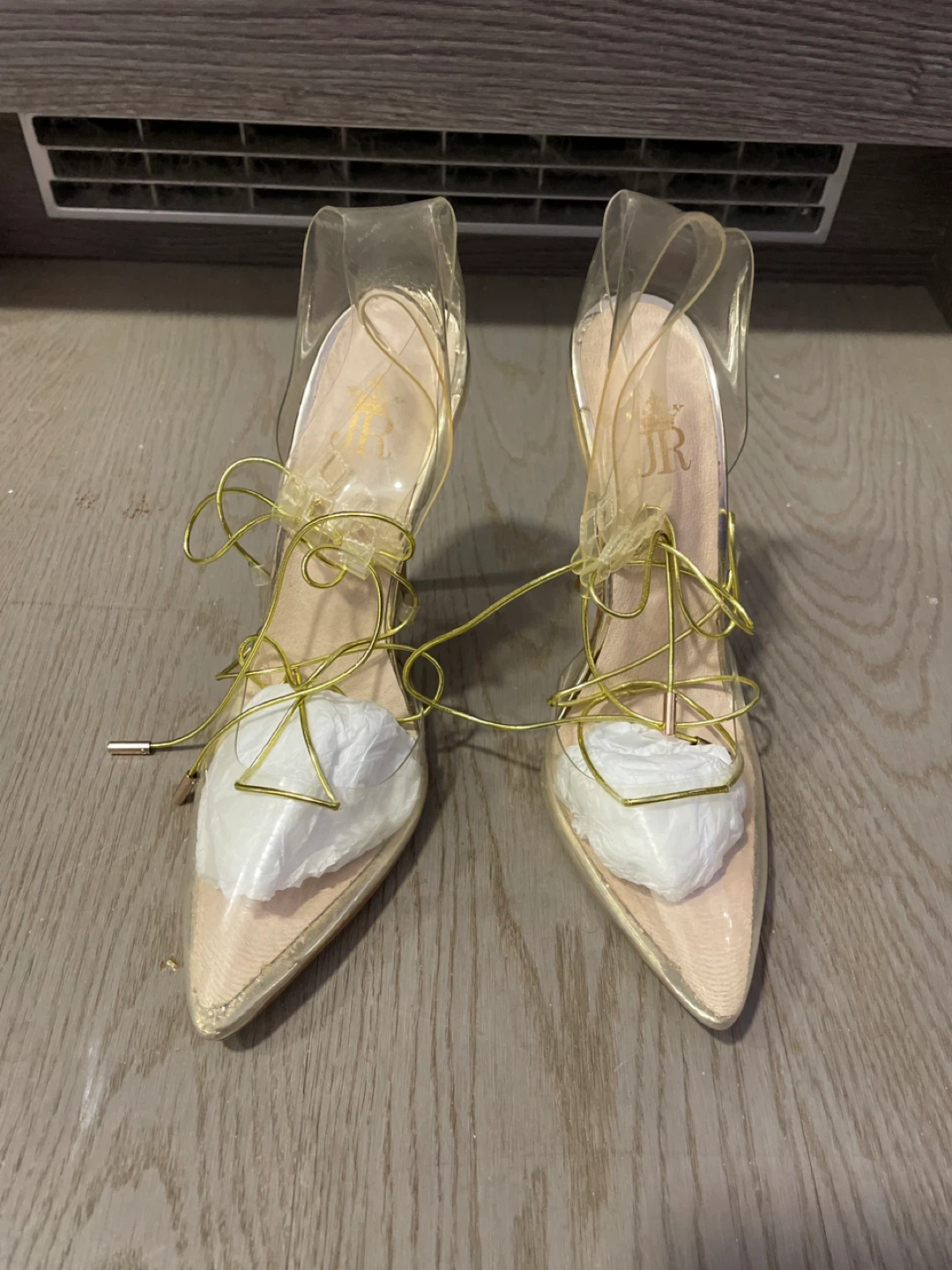 Clear Strap Stiletto Heels