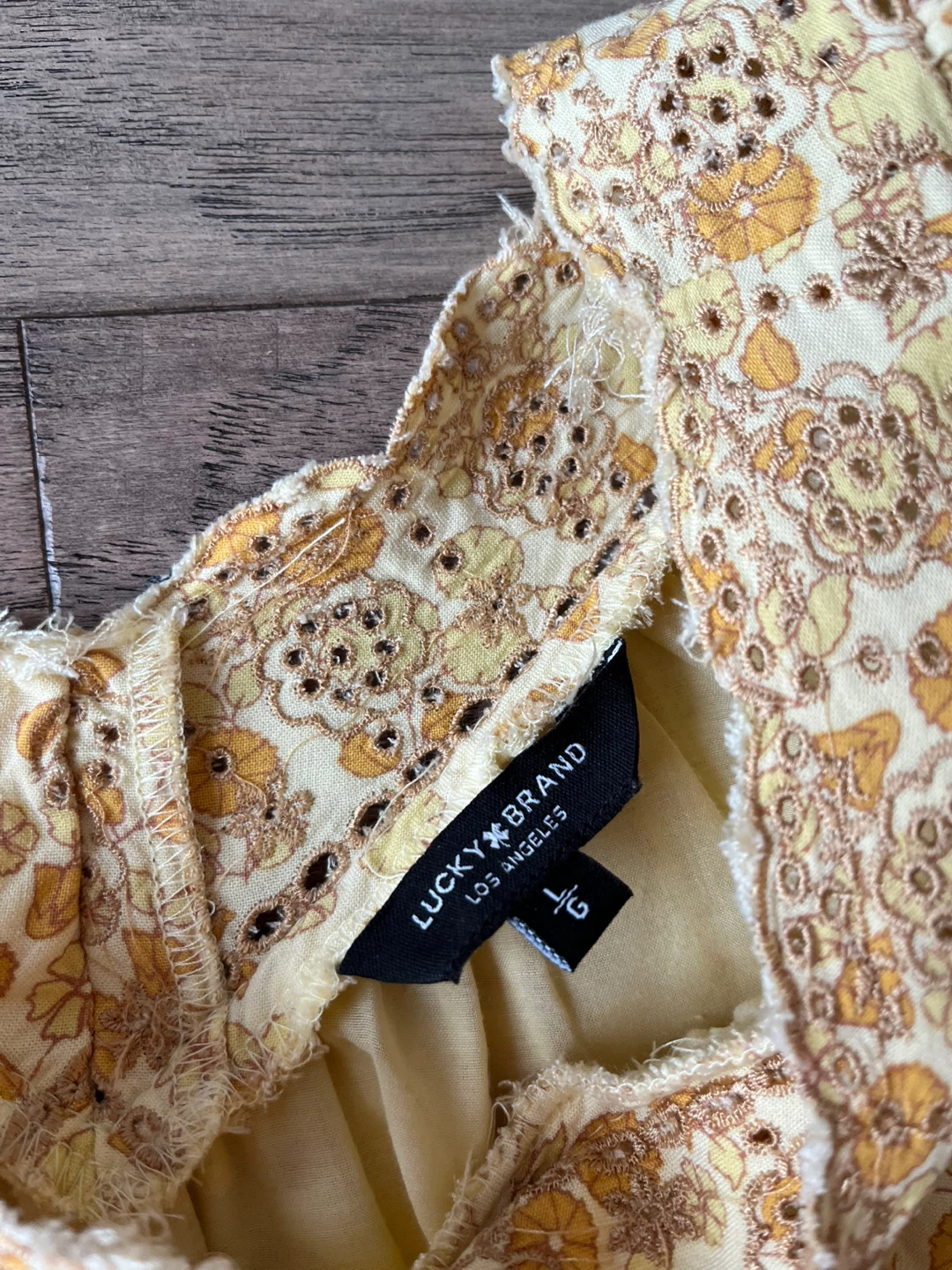 Lucky Brand Yellow Floral Tiered Midi Dress Size L - photo 2