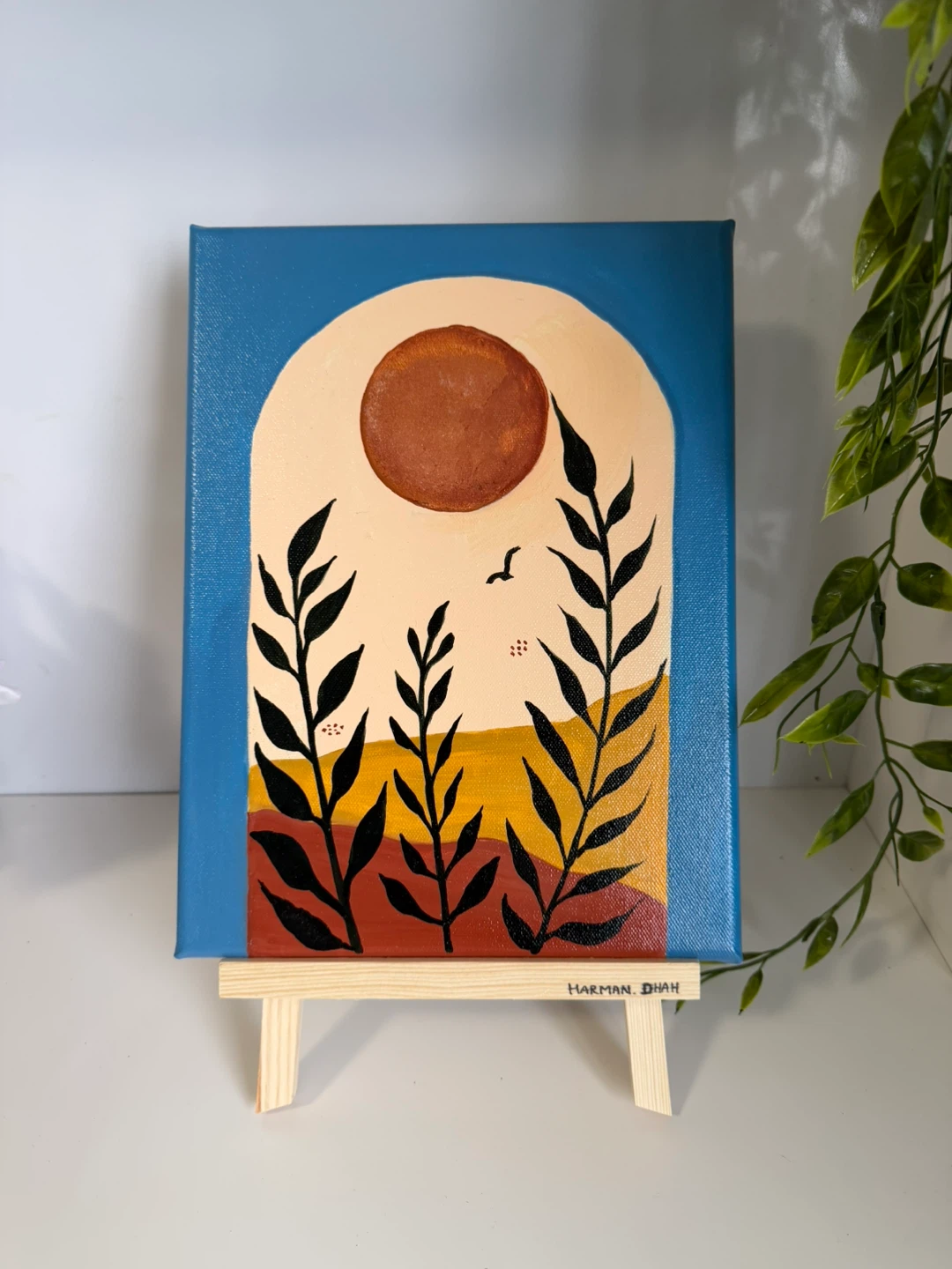 Abstract Boho Canvas Painting