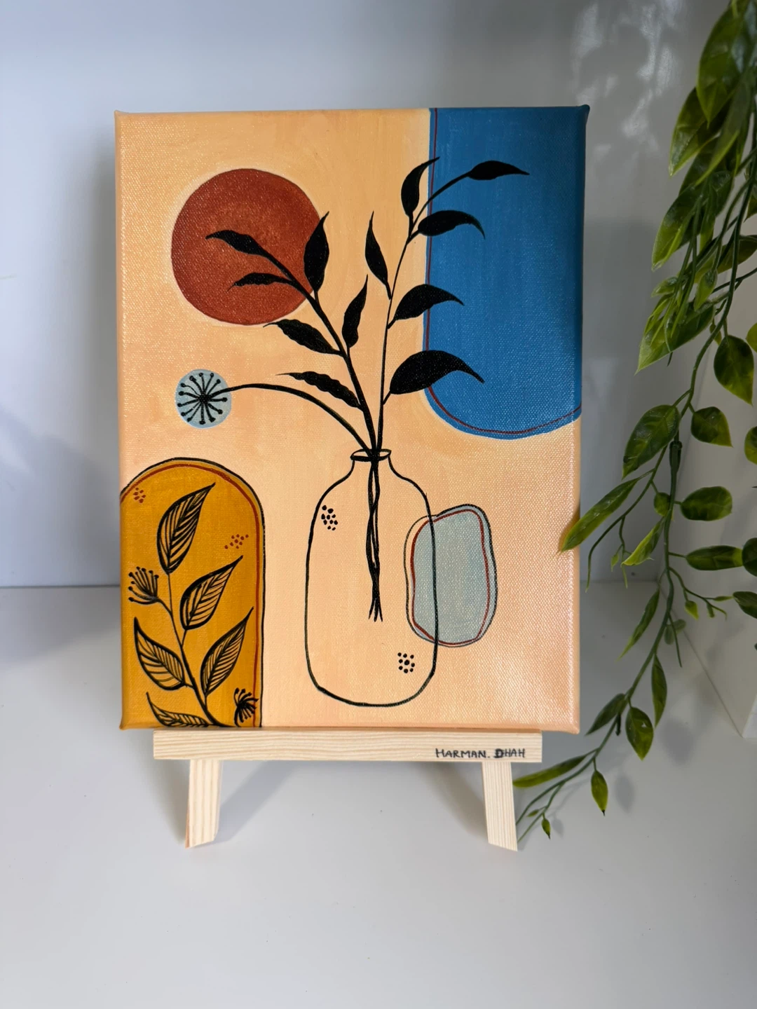 Abstract Boho Canvas Painting - photo 2